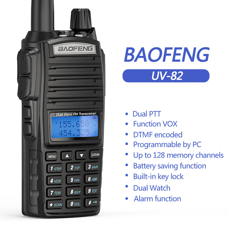 8W UV 82 VHF UHF High Power Handheld Vox Radio Walki Talki UV-82 Talkie Walkie Baofeng UV82 10w H395