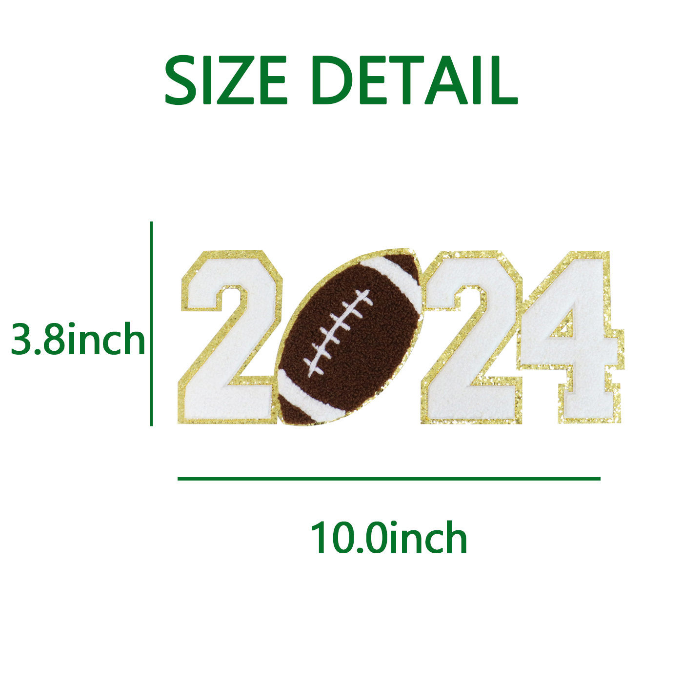 Hot Sale Big Patch 2024 Football Chenille Patches Custom Sequin Patches Self Adhesive For Clothing Hats Hoodie