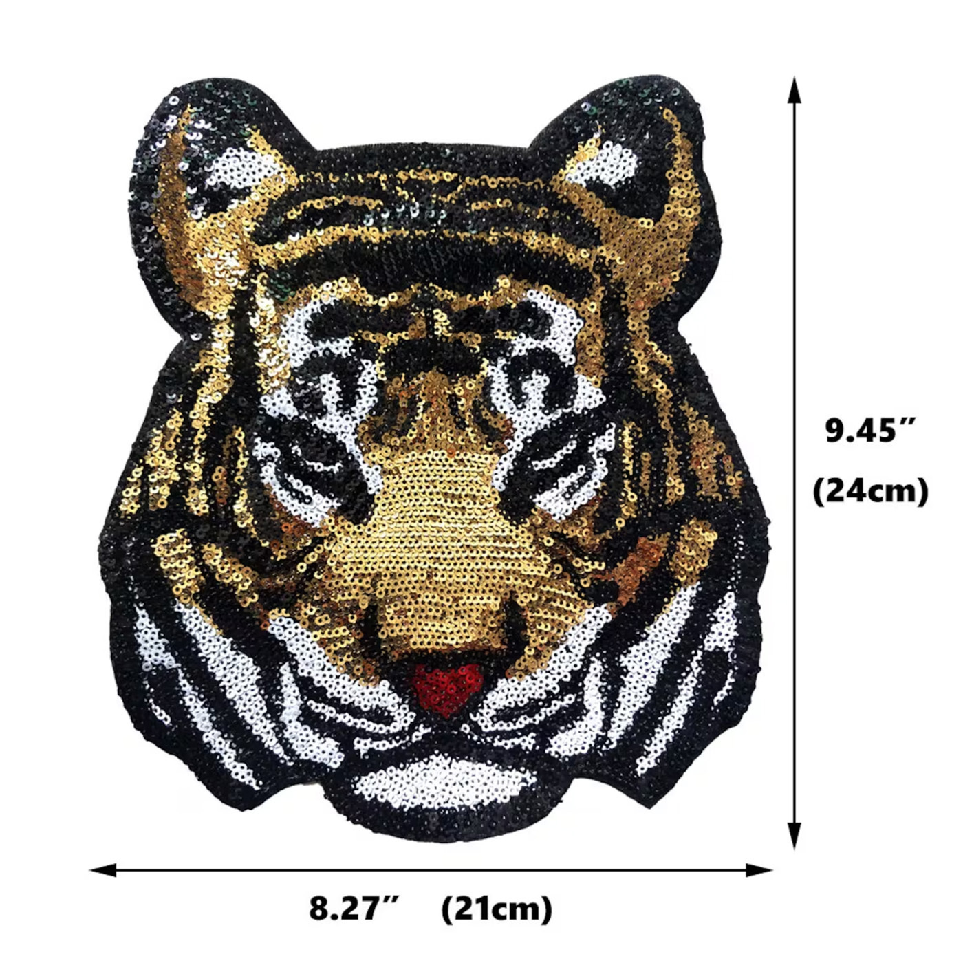 Custom Wholesale Tiger Sequin Patch Iron On Flip Reversible Sequin Patches For Clothing