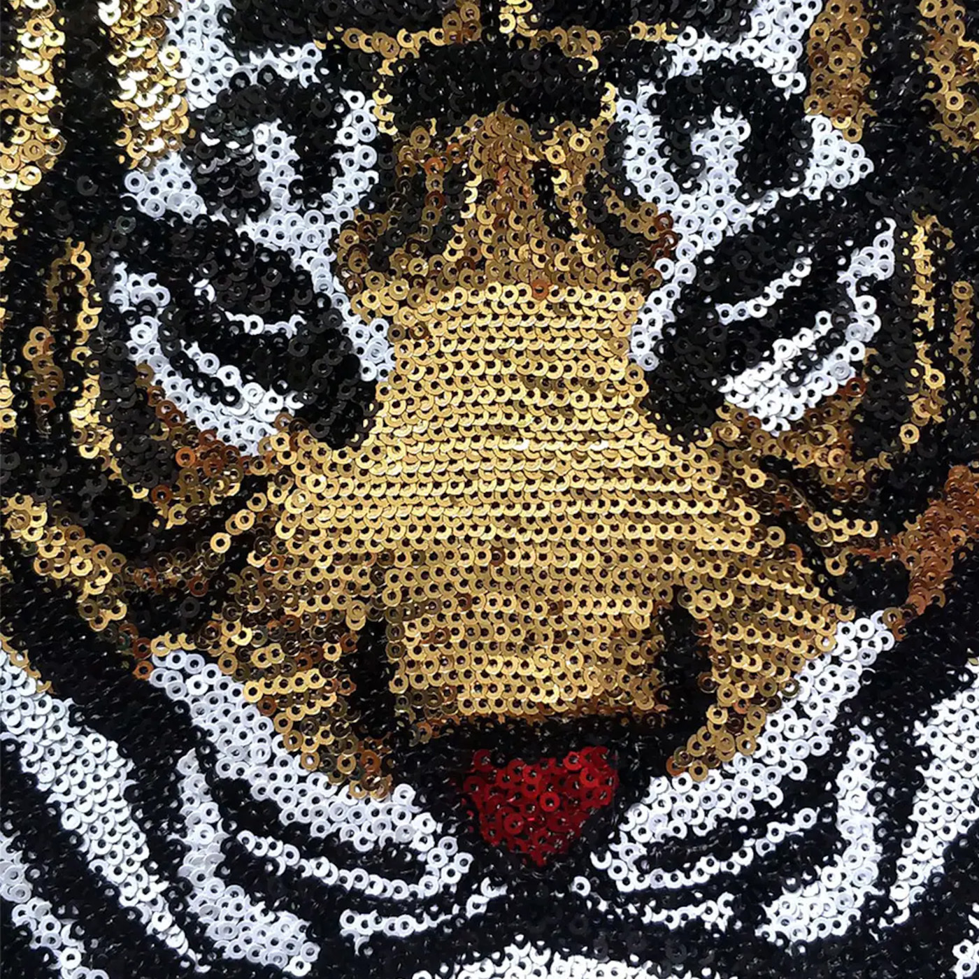 Custom Wholesale Tiger Sequin Patch Iron On Flip Reversible Sequin Patches For Clothing