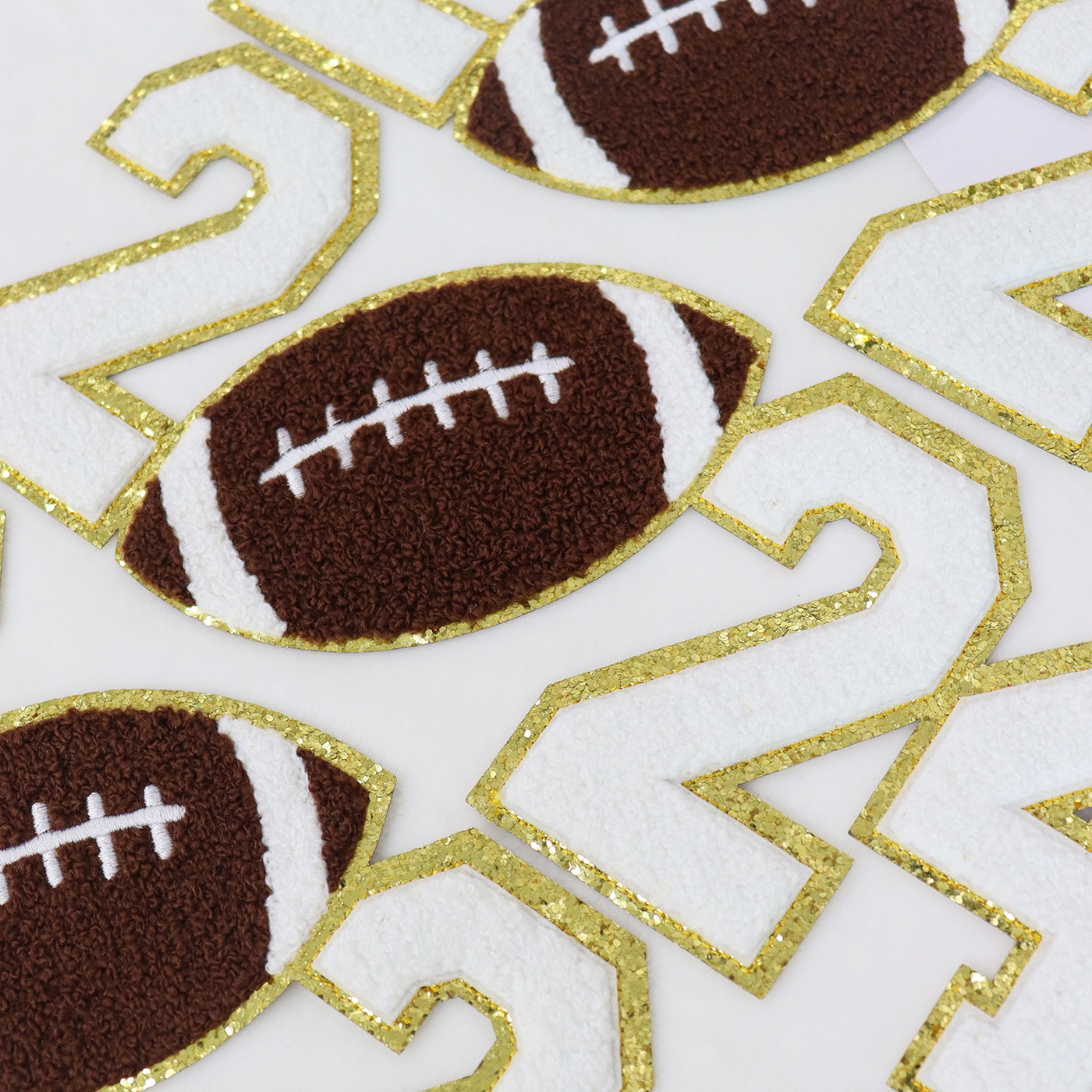 Hot Sale Big Patch 2024 Football Chenille Patches Custom Sequin Patches Self Adhesive For Clothing Hats Hoodie