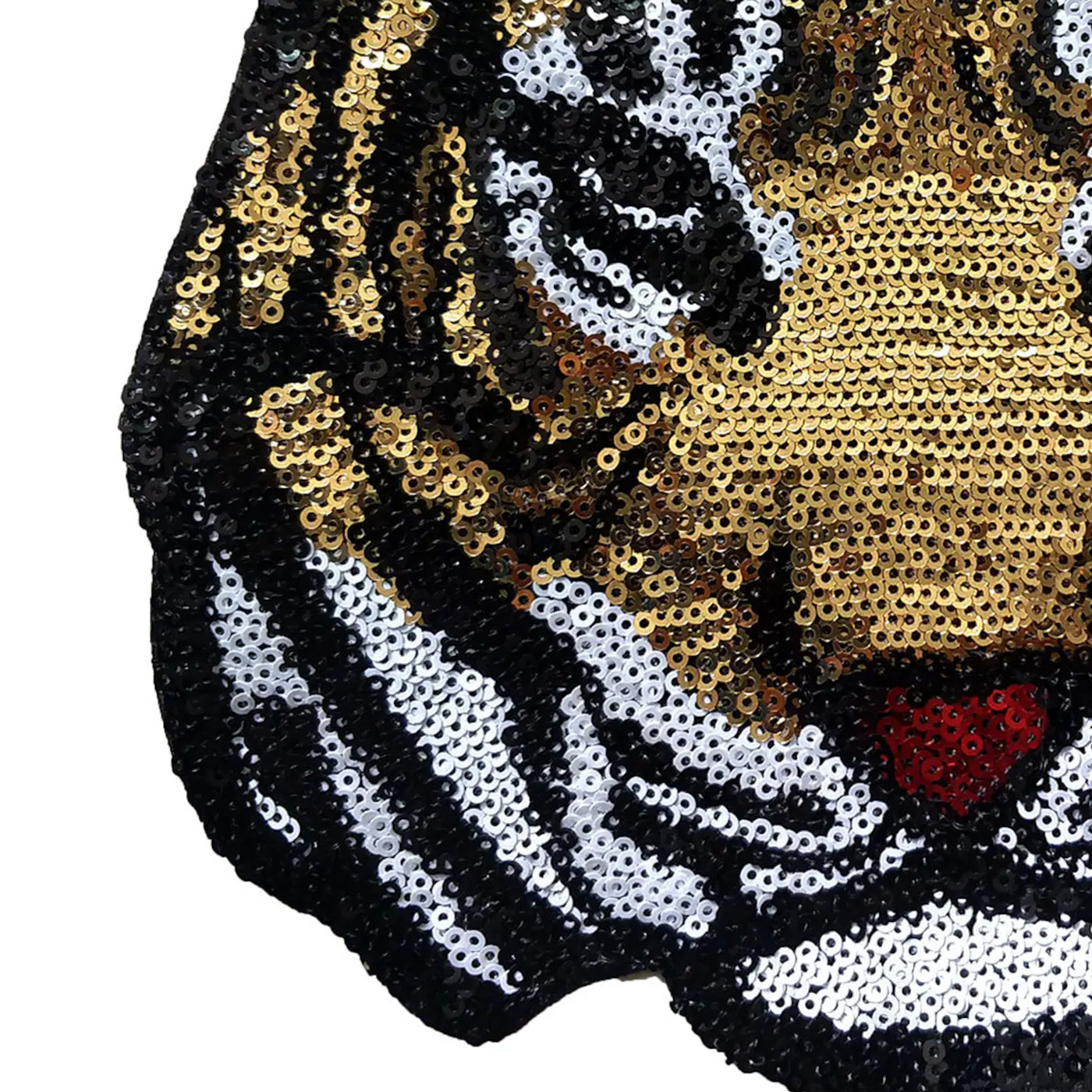 Custom Wholesale Tiger Sequin Patch Iron On Flip Reversible Sequin Patches For Clothing