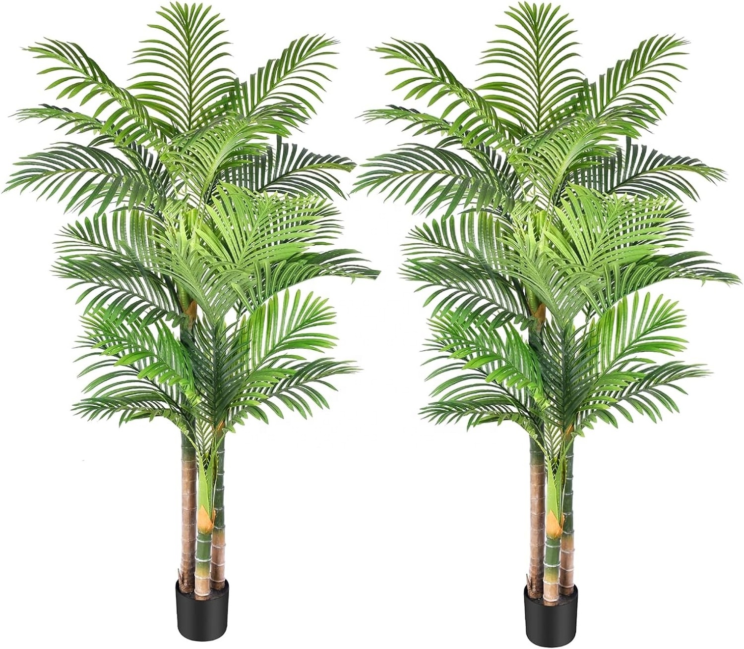 High Quality Indoor Decor 120cm 2M Mini Big Tropical Faux Natural Green Plastic Fake Areca Palm Plant Small Artificial Palm Tree