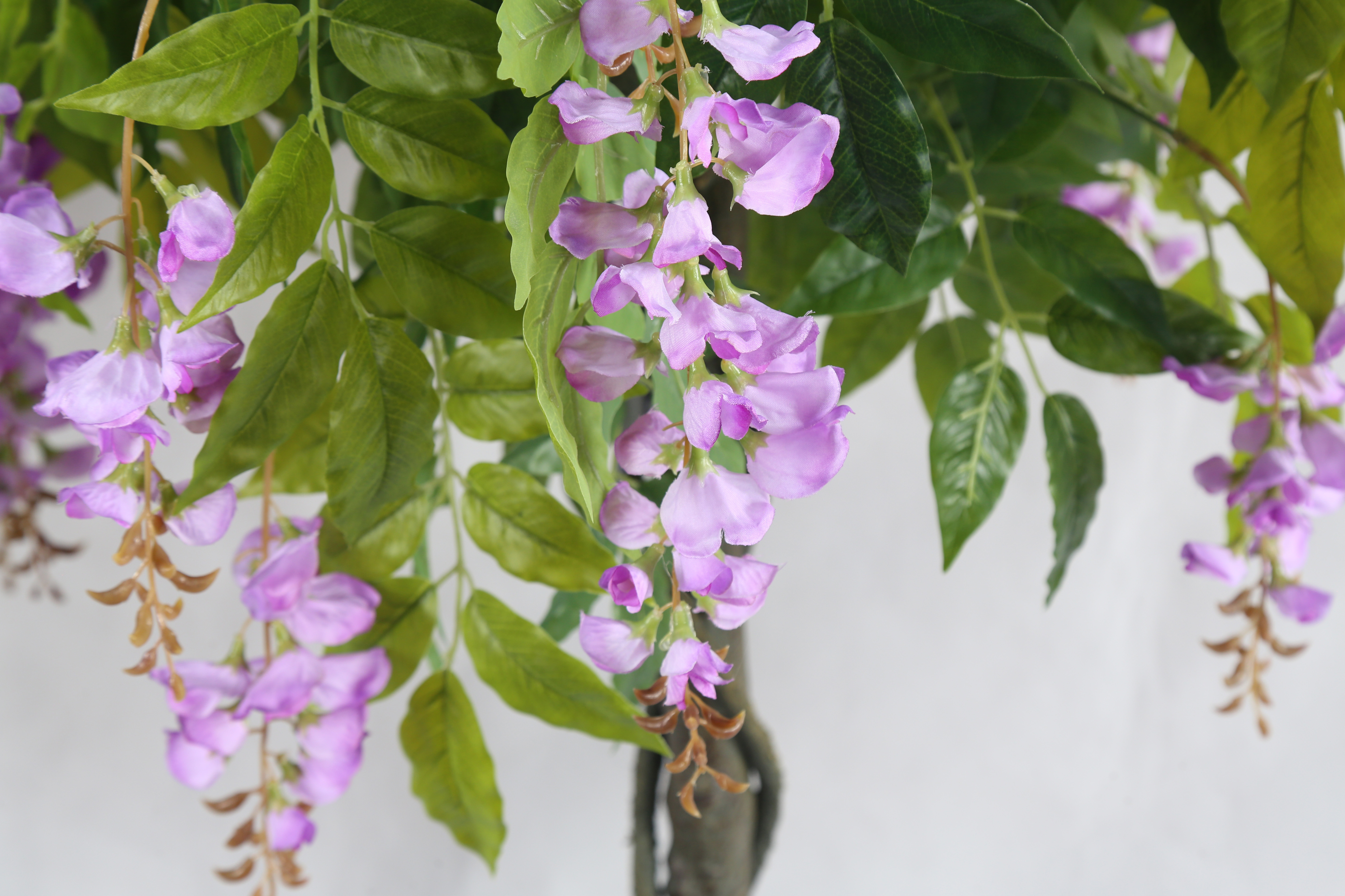 Guangdong Supplier 160CM High Quality Home Wedding Decorative Purple Fake Potted Bonsai Artificial Silk Wisteria Blossom Tree