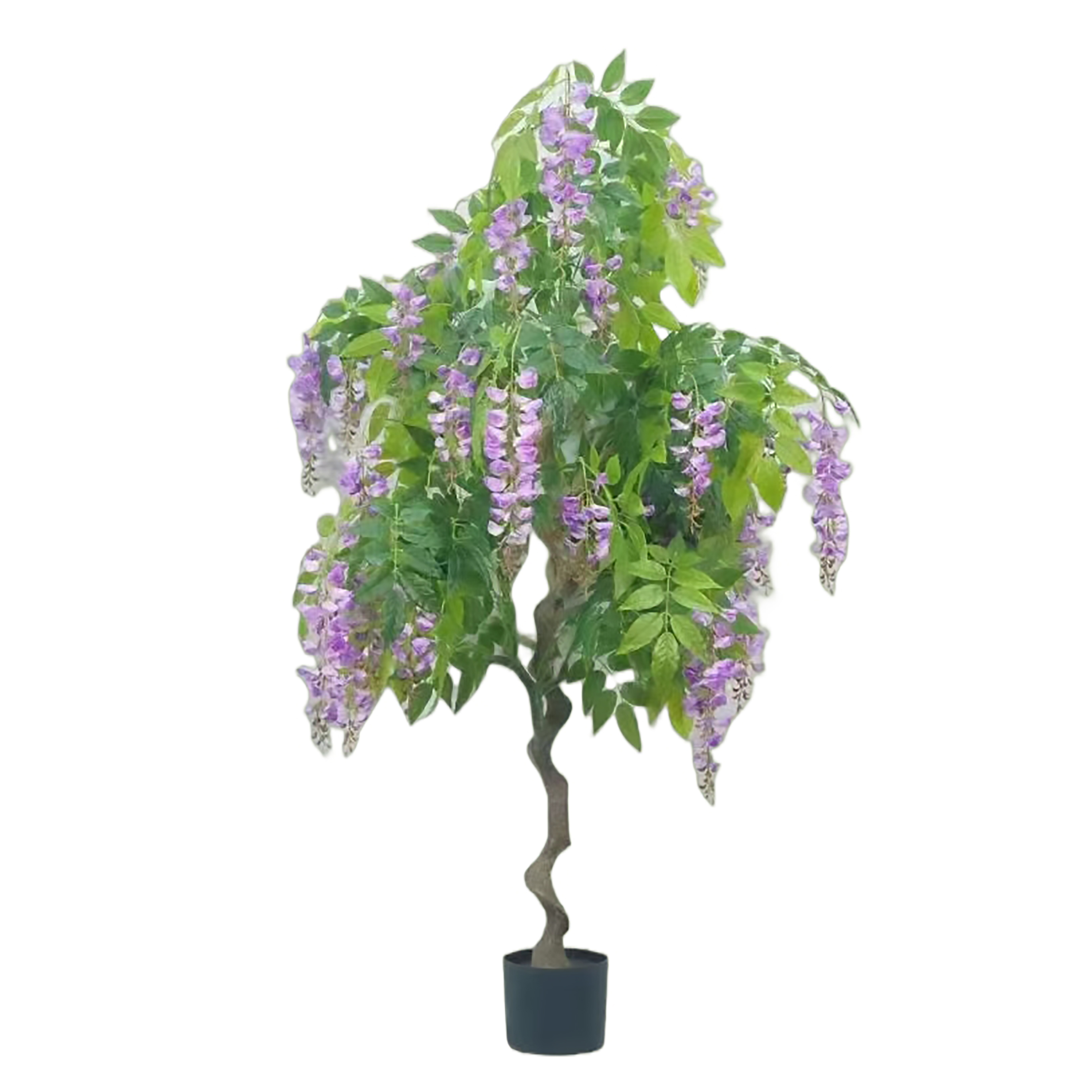 Guangdong Supplier 160CM High Quality Home Wedding Decorative Purple Fake Potted Bonsai Artificial Silk Wisteria Blossom Tree