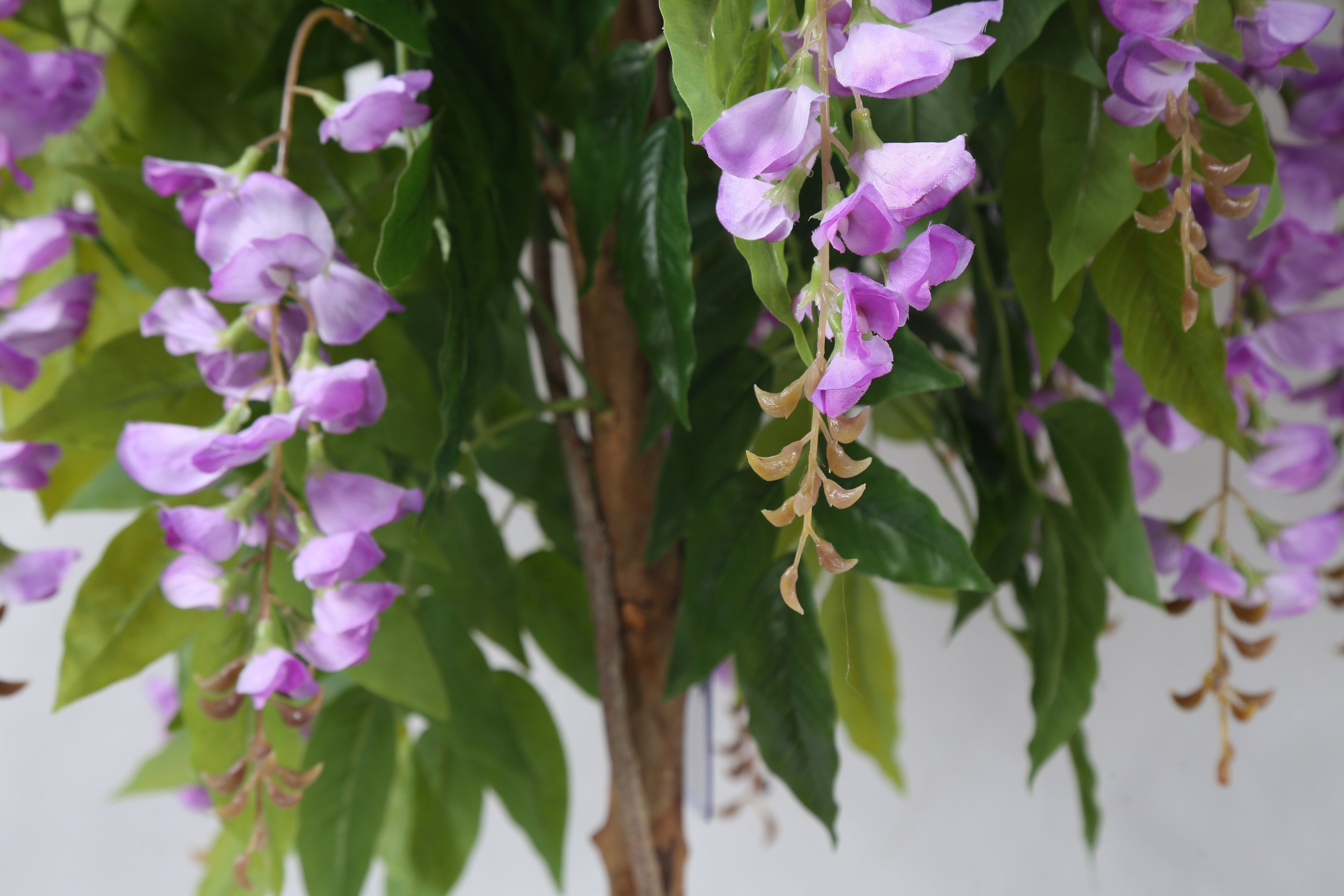 Guangdong Supplier 160CM High Quality Home Wedding Decorative Purple Fake Potted Bonsai Artificial Silk Wisteria Blossom Tree