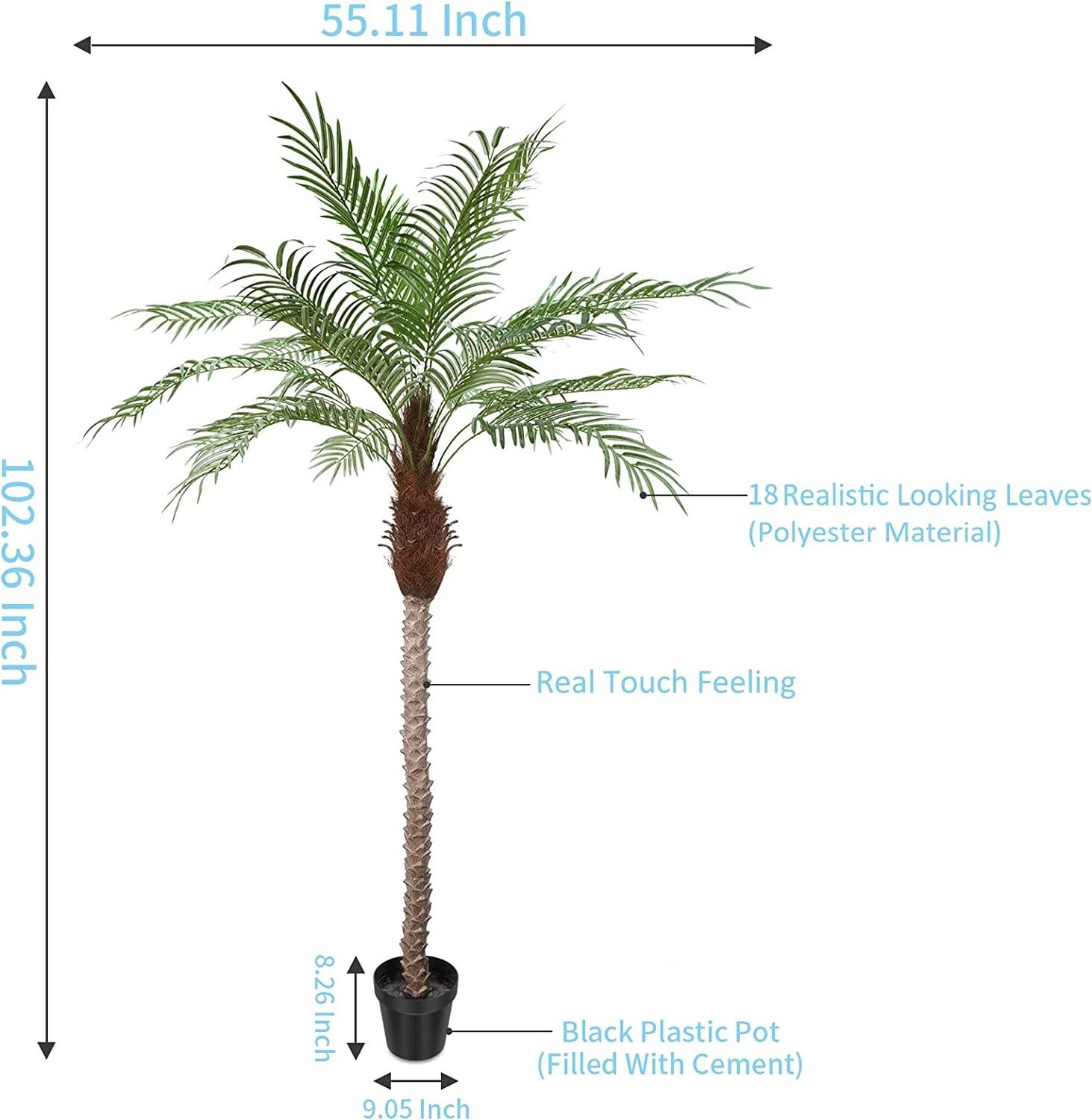 Customize 8.5FT Extra Tall Faux Potted Plant Tropical Coconut Palm Tree Artificial Palm Tree Outdoor for Pool Patio Home Decor