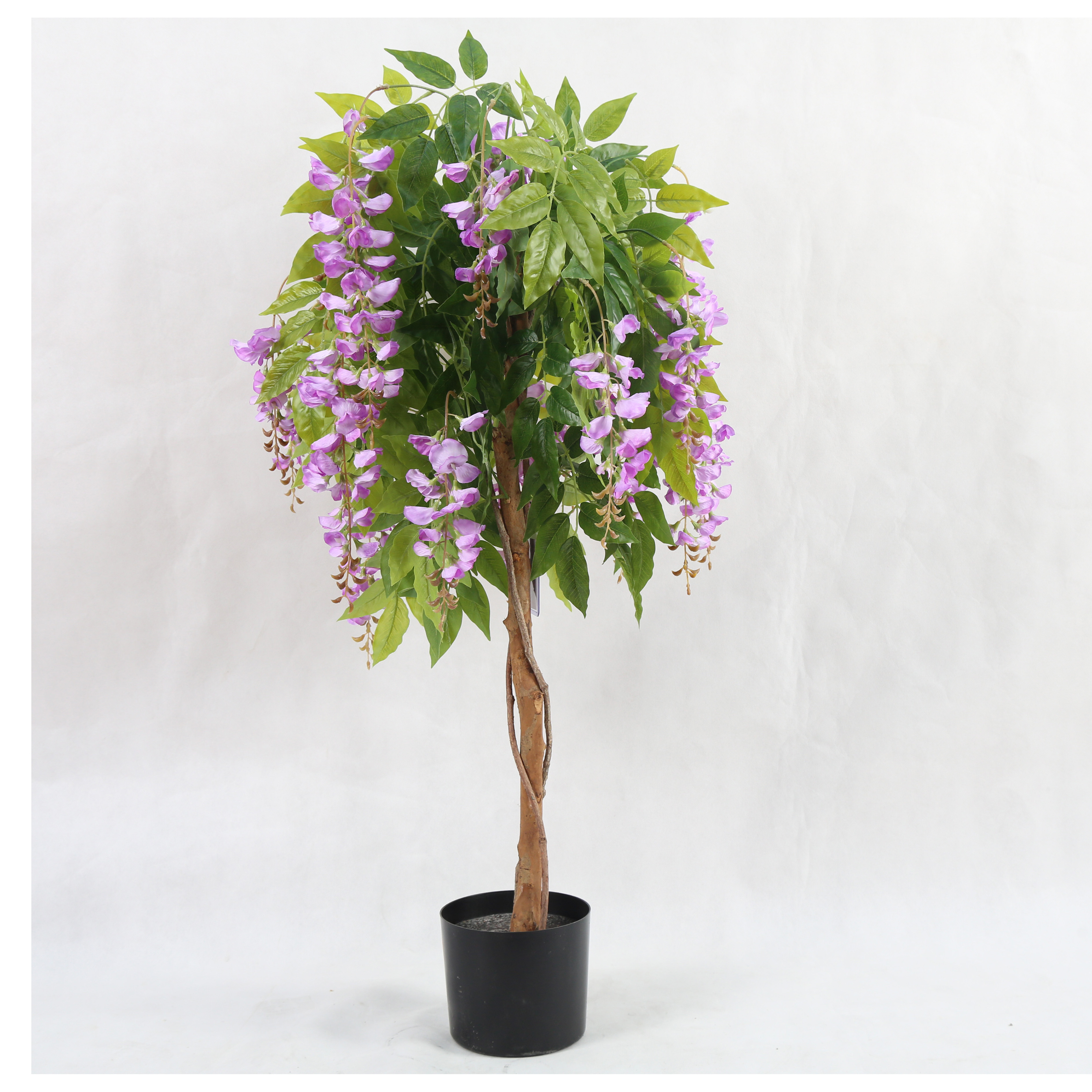 Guangdong Supplier 160CM High Quality Home Wedding Decorative Purple Fake Potted Bonsai Artificial Silk Wisteria Blossom Tree