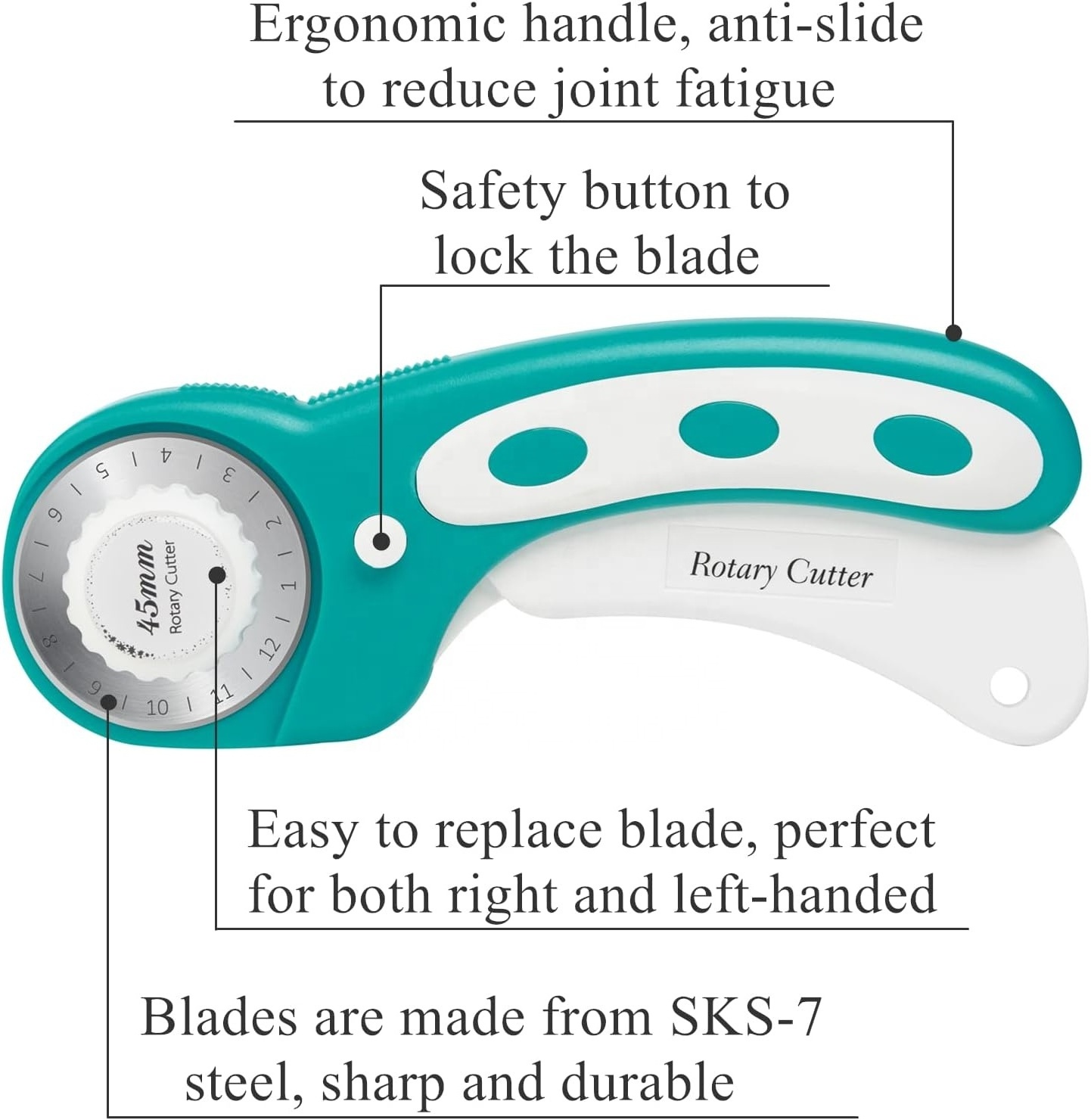 Hot Selling Quilting Cutter Tools Sharp Blade 45mm Fabric Rotary Cutter