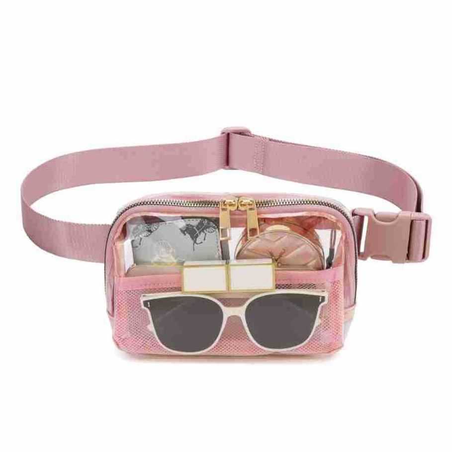 Custom Mini Cute Waterproof TPU Belt Stadium Approved Transparent Purse Waist Bag Clear Crossbody TPU Fanny Pack For Women Men