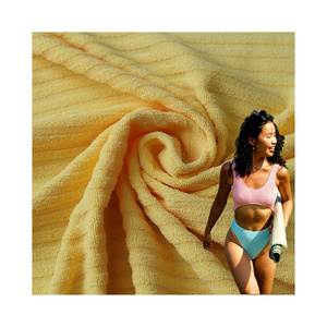 Inventory nylon spandex towel fabric striped knitted jacquard fabric bikini swimsuit decorative fabric