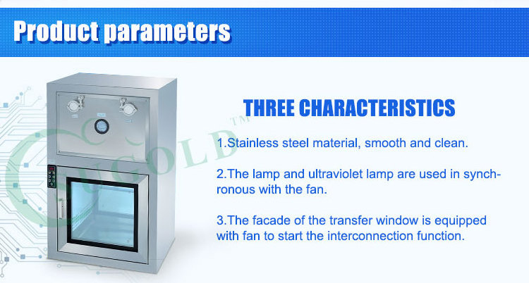 GMP Cleanroom static and dynamic SS304 pass box