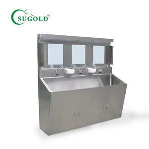 Hospital Three Person Stainless Steel Medical Washing Hand Sink