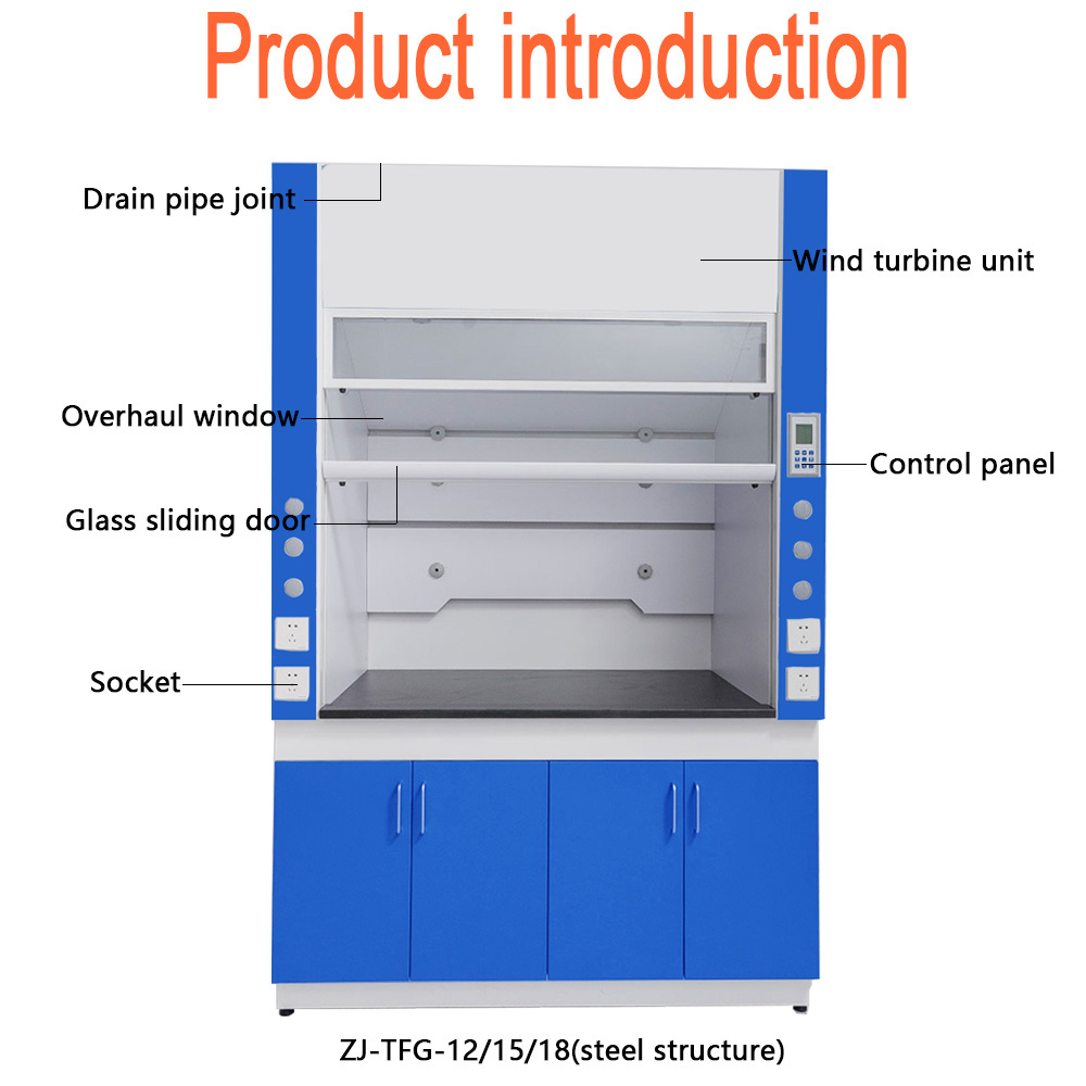 Good quality ventilation cupboard all steel Lab use fume hood