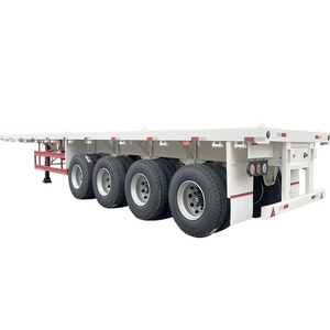 CIMC HUAJUN 20ft 40ft standard flatbed trailer tanque 40tons 80tons truck chassis with air suspension and lifting