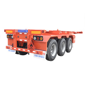 CIMC HUAJUN manufacturing since 1952 factory 20ft 40ft container skeleton truck semi trailer with spare tires and tools