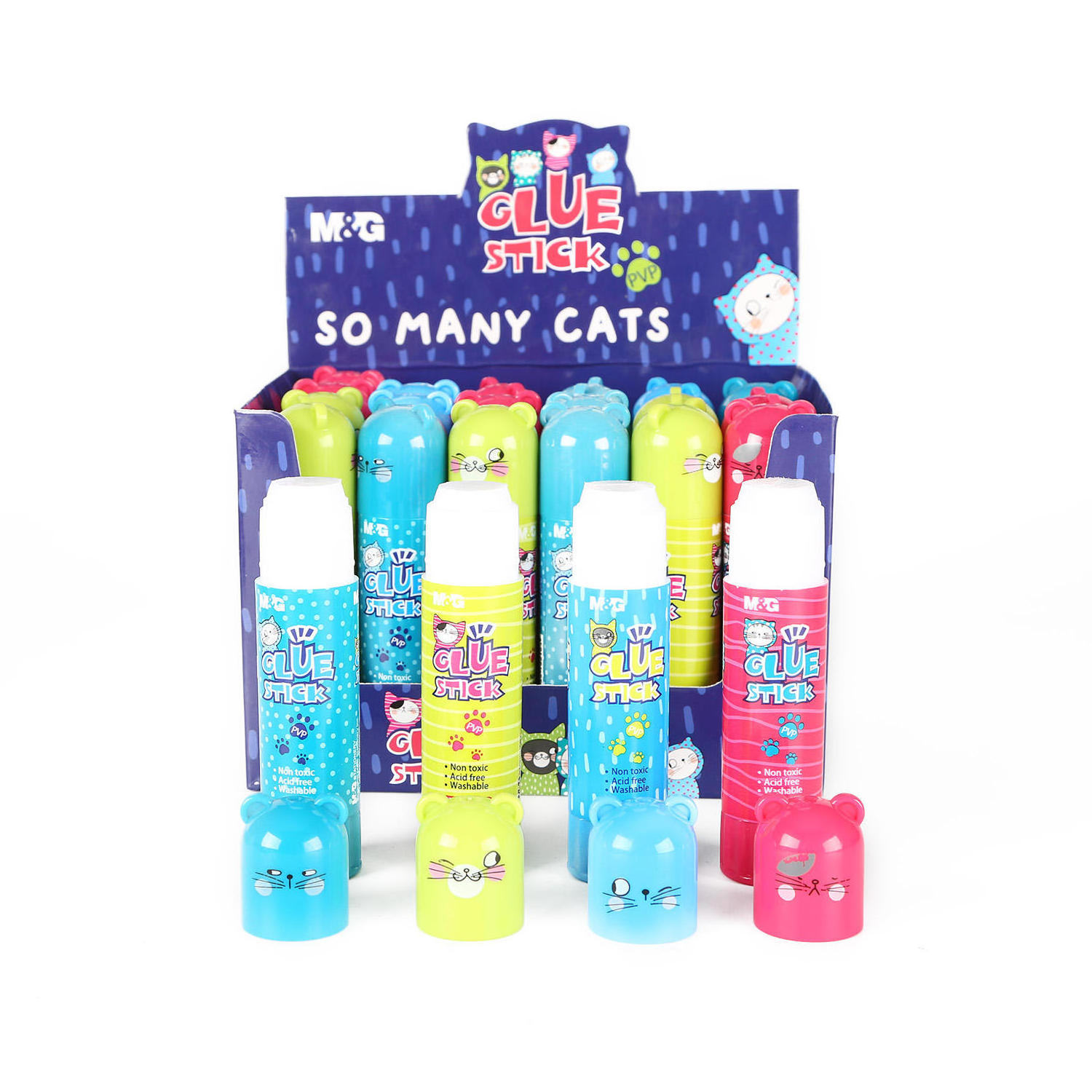 Wholesale SO MANY CATS Cute Kawaii Mini Gluestick Glue Stick Pvp 15g For School Children