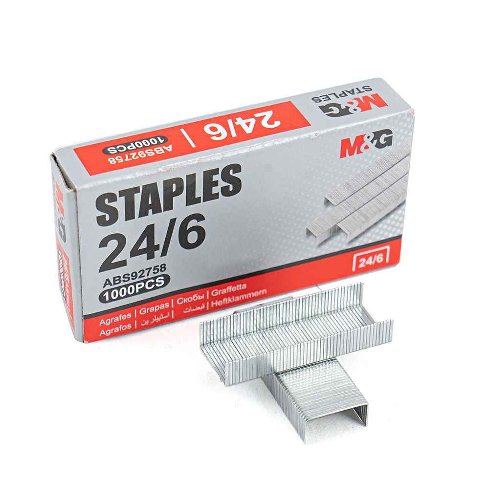 1000pcs 24/6 China High Quality Stainless Steel Stapler Pin Staples