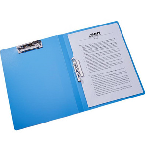 PP Double Clip File Folder Spine Document Dual Clamp Office File Folder With Dual Purpose Clamp