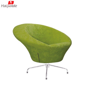 single sofa swivel chair/ lime green swivel living room chair chrome finished