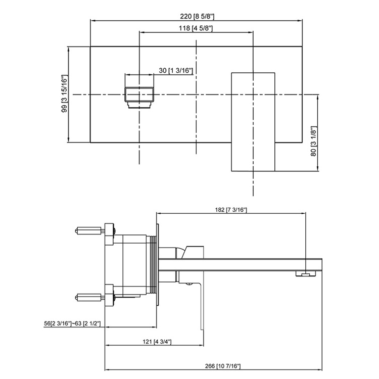 wall mounted basin faucets brass mixer