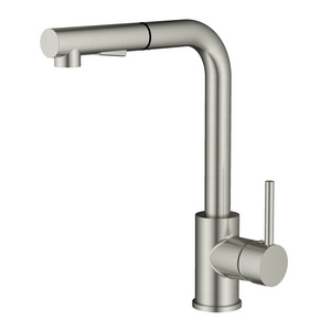 Commercial restaurant Kitchen mixer taps nickel 360 degree swivel spout pull out kitchen sink faucet