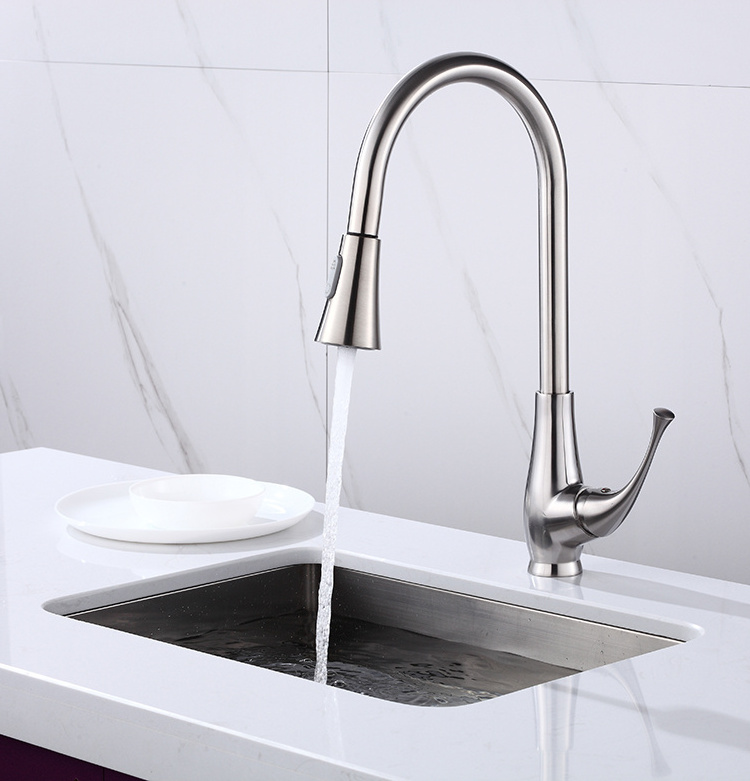 Spring Kitchen Sink Faucet with Hole Cover Kitchen Sink Faucet Cupc Single Handle Swan Hole Chrome Pull Down Modern Contemporary