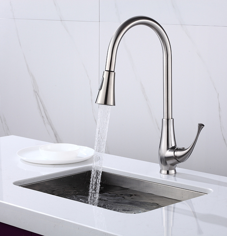 Spring Kitchen Sink Faucet with Hole Cover Kitchen Sink Faucet Cupc Single Handle Swan Hole Chrome Pull Down Modern Contemporary