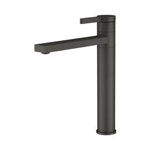 Contemporary Basin Faucet Tall Body Black Painting Single Handle Single Hole Deck Mount Lavatory Bathroom Vessel Sink Faucet