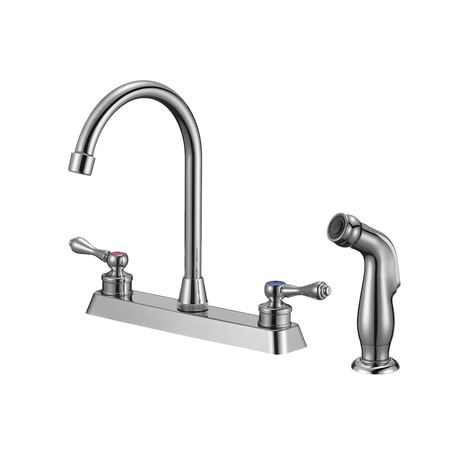 Chrome Kitchen Faucet Single Hole Water Mixer Faucet Single Handle Kitchen Sink Faucet with Side Sprayer, Grifos De Cocina