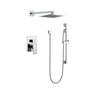 Shower System, 12 Inch Rain High Pressure Shower Heads and Handheld Slide Bar Shower Faucets Sets Complete Included Valve