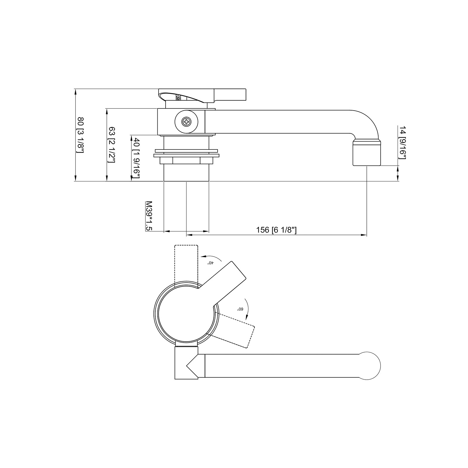 Contemporary Single Lever faucet Modern hot cold water tap RV Single Handle Wash Basin Mixer faucet