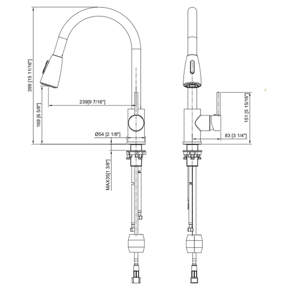 HAIJUN Torneira Cozinha Brass Chrome Kitchen Faucet with Pull Out Sprayer