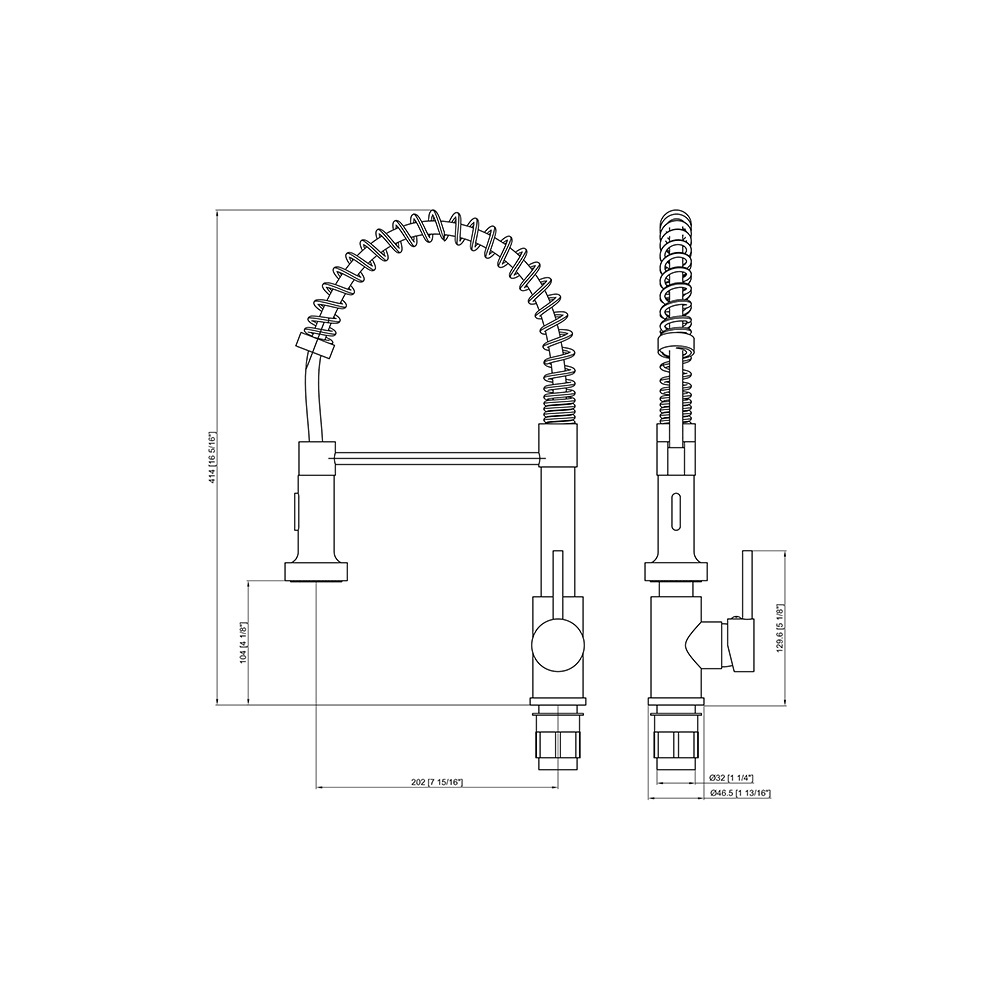 Tidjune Commercial Black Brass Single Handle Single Lever Pull Down Sprayer Spring Kitchen Sink Faucet