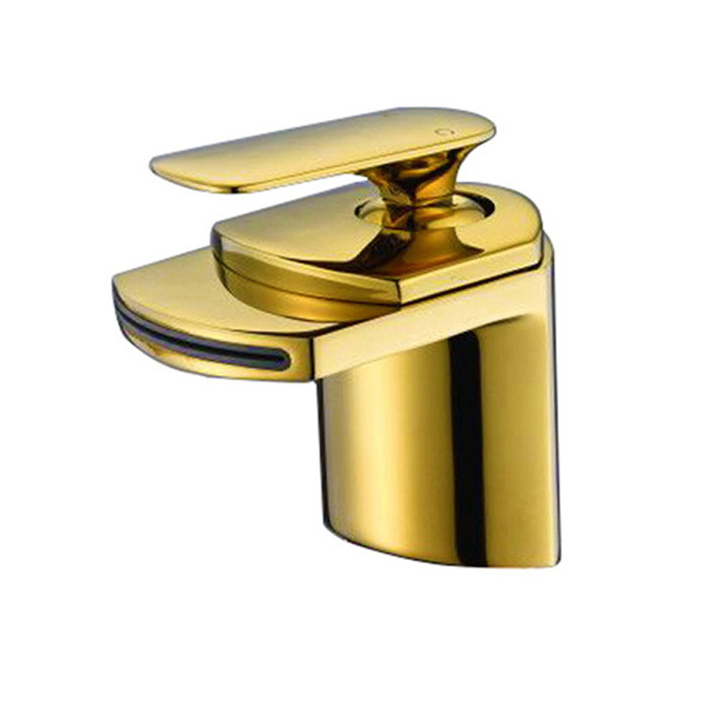 Gold Basin Faucets Single Hole Bathroom Sink Faucet Single Handle Brushed Gold Bathroom Faucet Vanity Mixer Water Tap