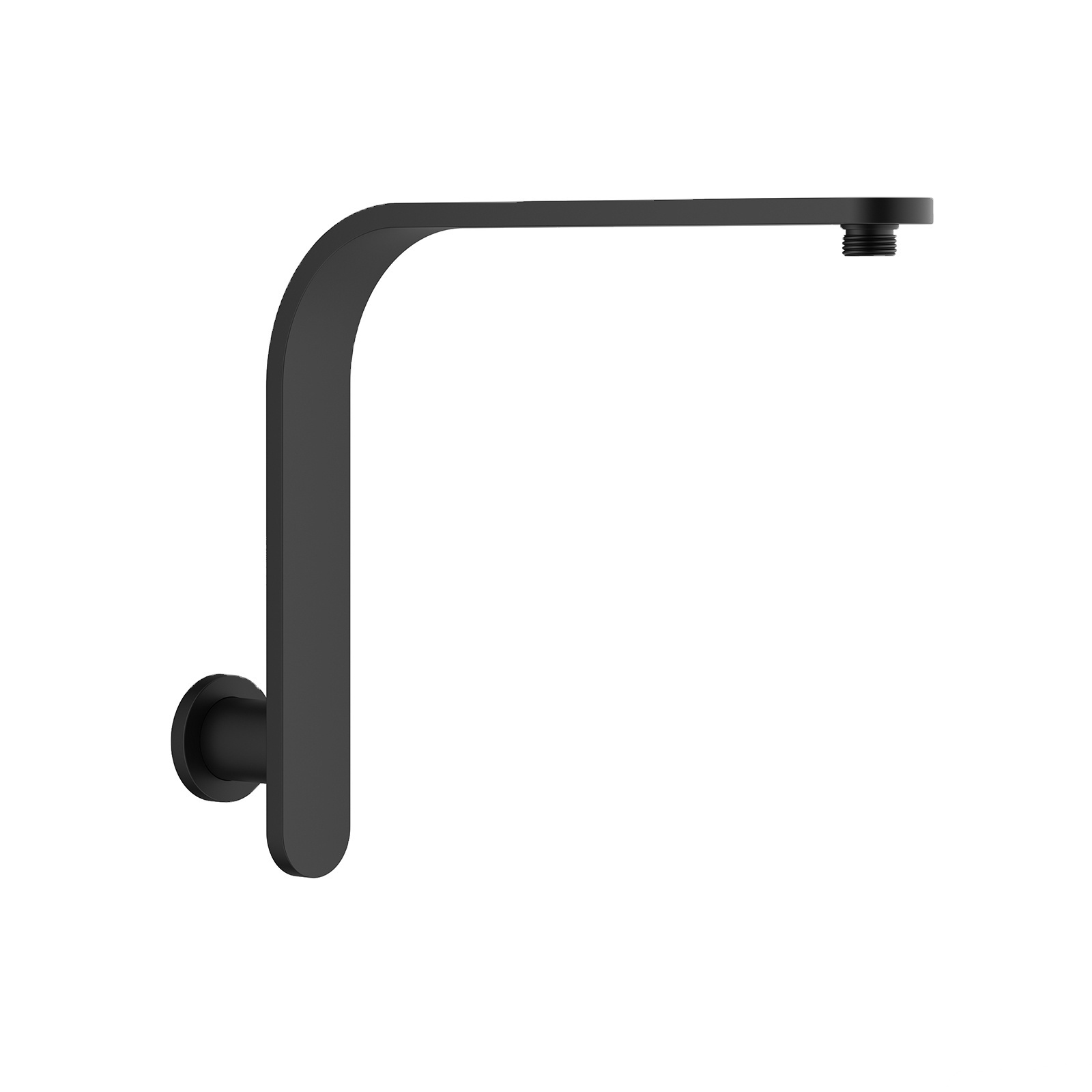 Wels Matte Black Square Brass Shower Arm Extension Wall Gooseneck Dropper For Head