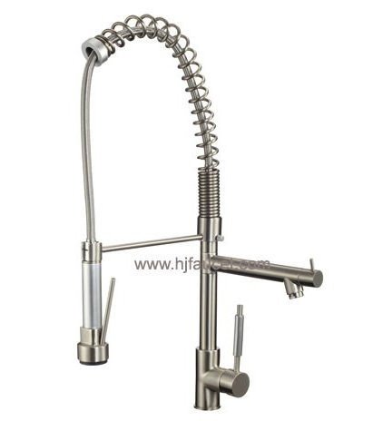 Mixer Tap Flexible Spring Deck Mount Pull Down Sprayer Kitchen Faucets Sink Water Manufacturer Brass Deck Mounted 3 Way Silver