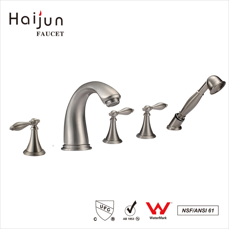 Haijun 2020 Unique Design Deck Mounted Waterfall Thermostatic Bathtub Faucets