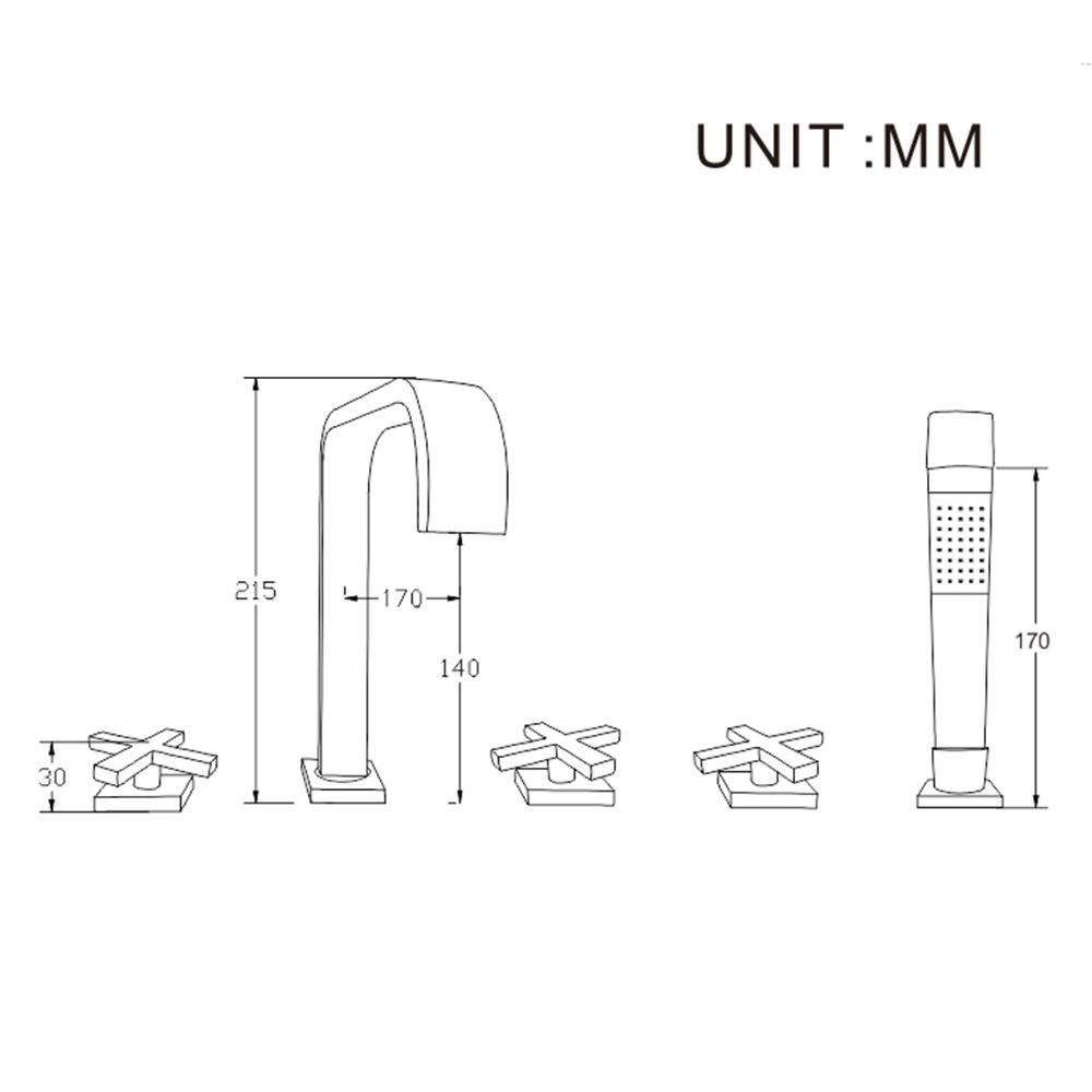 Haijun 2020 Unique Design Deck Mounted Waterfall Thermostatic Bathtub Faucets