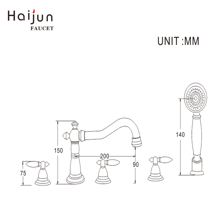 Haijun Upc Lavatory Bathroom NSF/ANSI 61 Pull Down Shower Mixer Tap Faucet