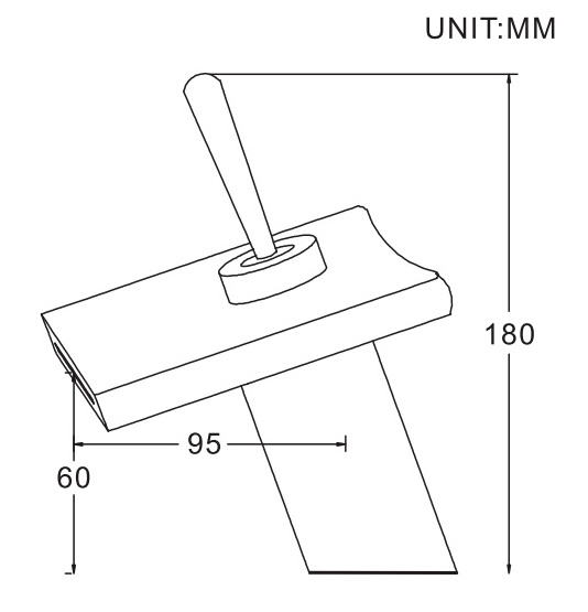 cUpc Deck Mounted Waterfall Bathroom Glass Basin Mixer Tap Faucet