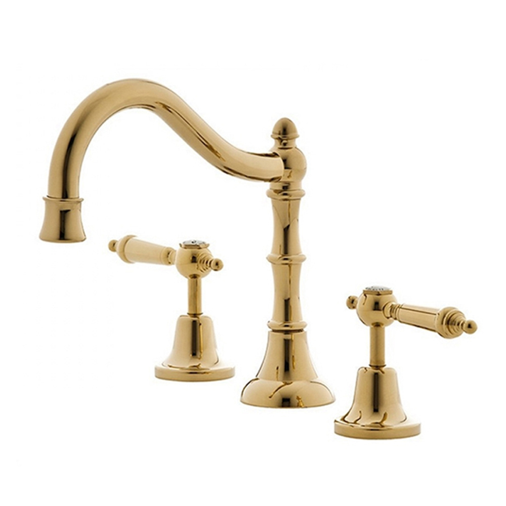 Watermark Fancy 3 Hole Basin Gold Bathroom Faucet