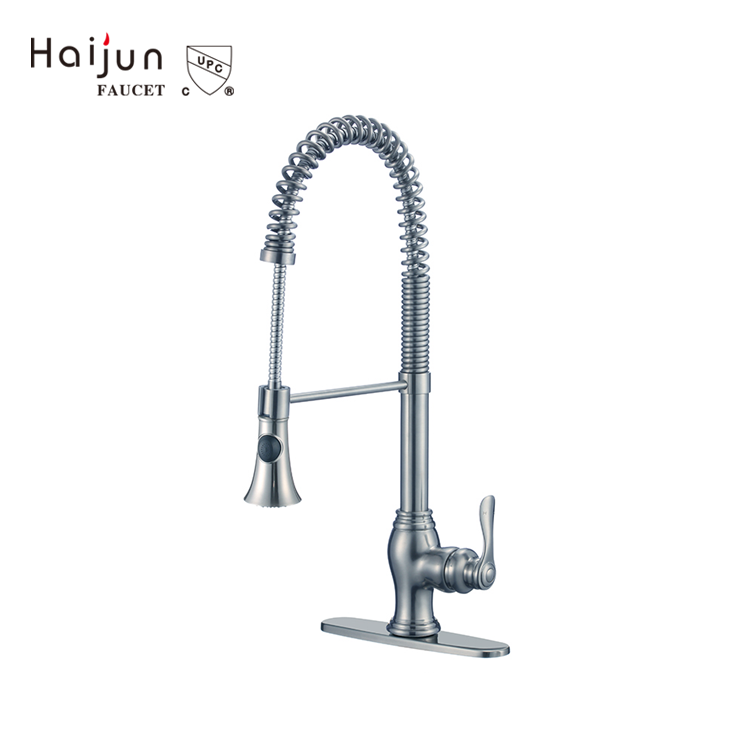 Haijun Contemporary Brass Long Neck Ceramic Cartridge Kitchen Mixer Tap Faucet Flexible pull down Kitchen sink Faucet