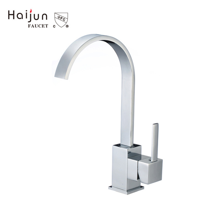 Haijun Wholesale Pull Down Gooseneck Single Handle Kitchen Mixer Tap Faucet