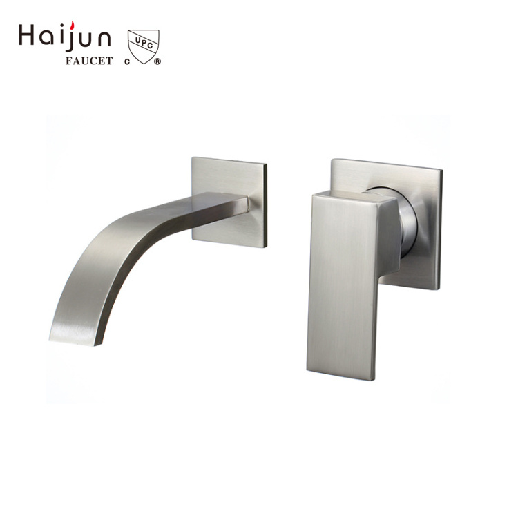 Haijun Cheap 0.1~1.6MPa Double Handle Wall Mount Bathroom Basin Faucets