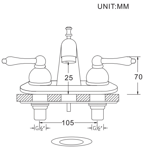 Haijun Modern 3 Holes Wash Hand Pull Down Water Sink Bathroom Basin Mixer Tap Faucet