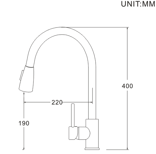 Watermark Contemporary Single Handle Pull Down Kitchen Water Sink Taps Faucet