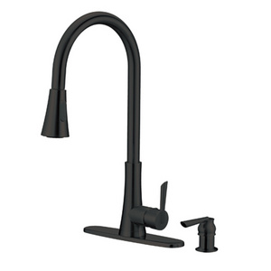 Single Handle High Arc Brushed Nickel Pull Out Kitchen Faucet,Single Level Black Kitchen Sink Faucets with soap dispenser