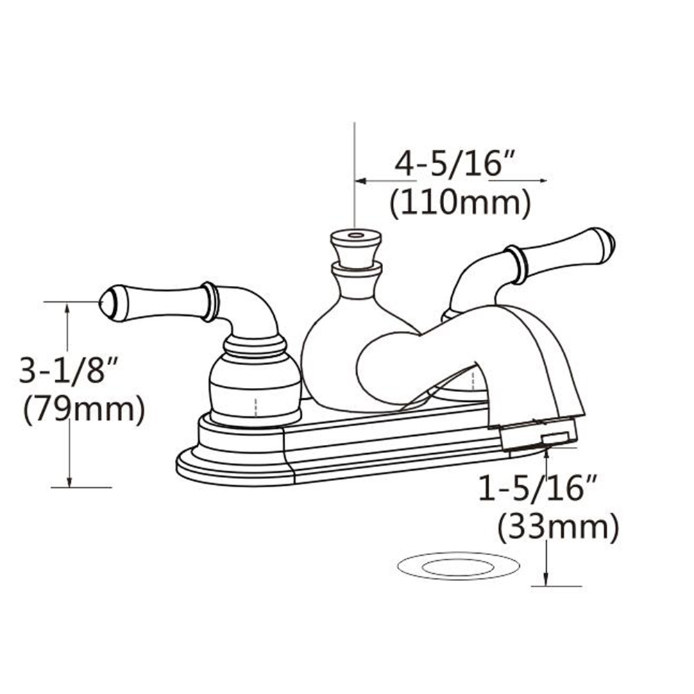 Haijun 4 inch bathroom faucet Deck mounted 3 Holes Tub Faucet Centerset Bathroom Basin Tap Chrome, Rv Bathroom Sink Faucet