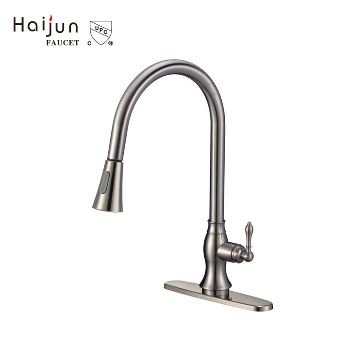 Haijun Upc Warranty 360 degree swivel adjustable pull out kitchen sink water faucet spray head